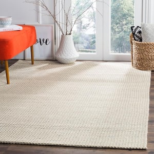 Natura Silver/Ivory 4 ft. x 4 ft. Striped Solid Color Gradient Square Area Rug