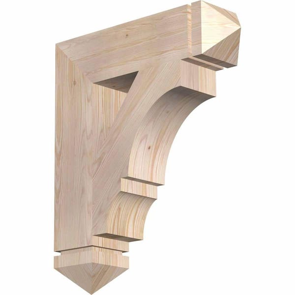 Ekena Millwork 5.5 in. x 28 in. x 24 in. Douglas Fir Balboa Arts and Crafts Smooth Bracket