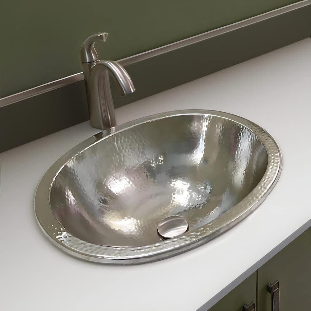 Edison 18.5" Hammered Nickel Undermount Bathroom Sink