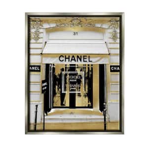 Exquisite Storefront French Architecture by Madeline Blake Floater Frame Architecture Wall Art Print 25 in. x 31 in.