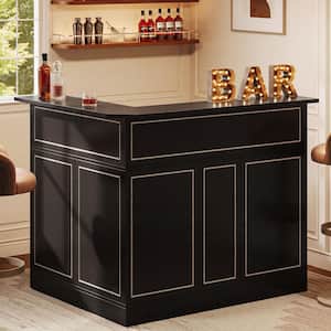 BYBLIGHT Kearsten 43.9 in. H Brown Rectangular Home Bar Unit, 2