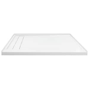 Linear 30 in. x 60 in. Single Threshold Shower Base with a Left Drain in White