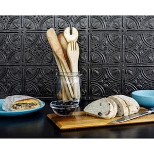 18.5'' x 24.3'' Empire Decorative 3D PVC Backsplash Panels in Smoked Pewter 9-Pieces