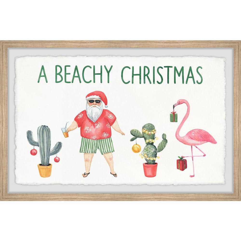 Merry Beachy Christmas by Marmont Hill Framed Nature Art Print 20 in. x 30 