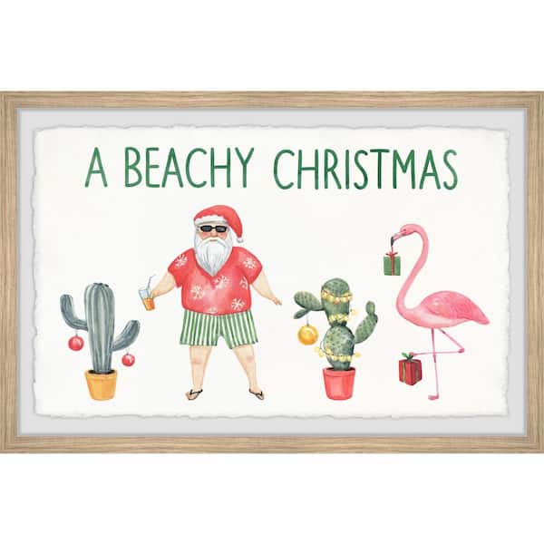Unbranded "Merry Beachy Christmas" by Marmont Hill Framed Nature Art Print 20 in. x 30 in.