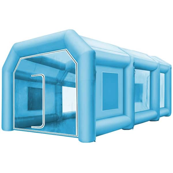Inflatable Paint Booth, 33 ft. L x 16.4 ft. W x 11.5 ft. H, Inflatable Booth with Powerful Blowers, Inflatable Spray