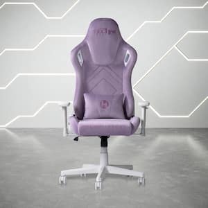 Velvet Reclining Gaming Chair in Purple with Height-Adjustable Padded Arms
