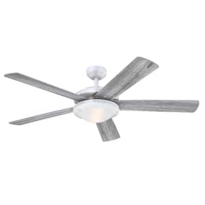 Comet 52 in. LED Indoor White Ceiling Fan with Light Fixture