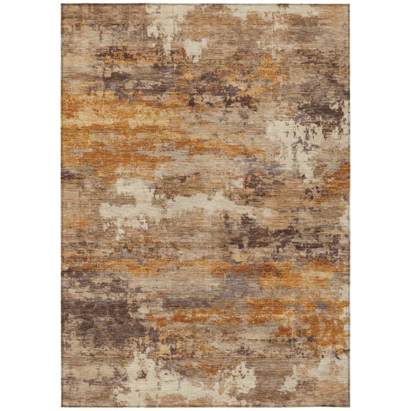 Chantille Machine Washable Indoor/Outdoor Abstract ACN2810 Brown 8 ft. x 10 ft. Area Rug