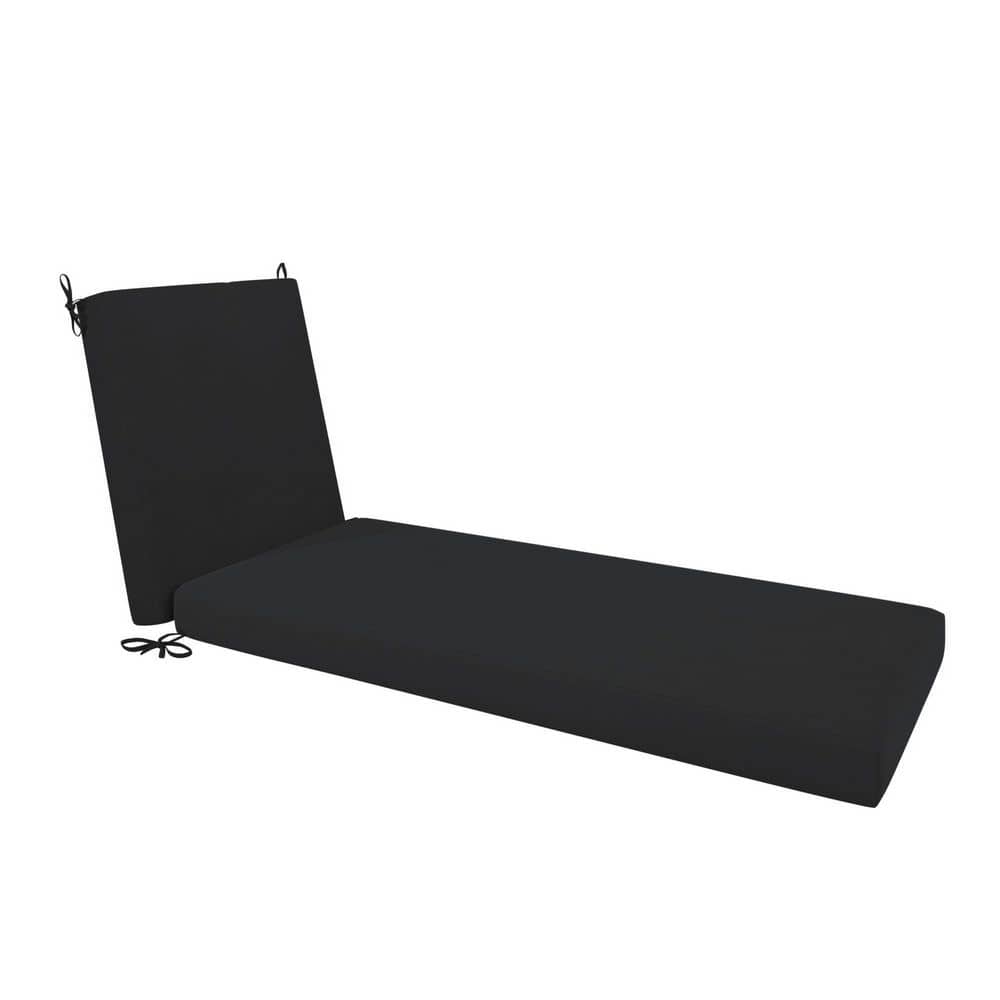 Chaise Lounge Cushion with Solstice Olefin Fabric and Dual-Layer Foam Core, 24 in. x 78 in. Black price history on PriceWatchPro