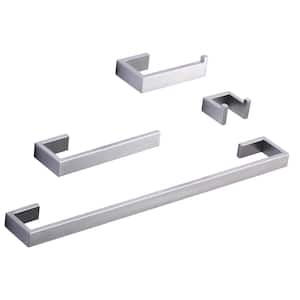 4-Piece Wall Mounted Bath Hardware Set Included Mounting Hardware in Brushed Nickel