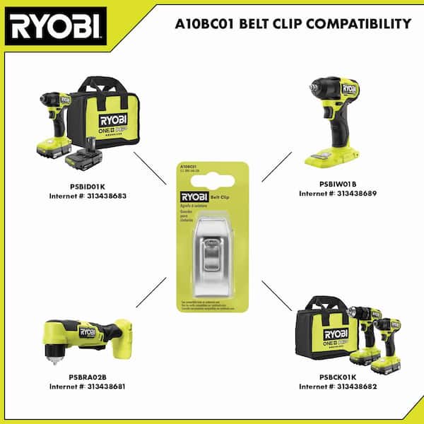 RYOBI Belt Clip Attachment for HP Drills and Impact Drivers A10BC01 - The Home Depot