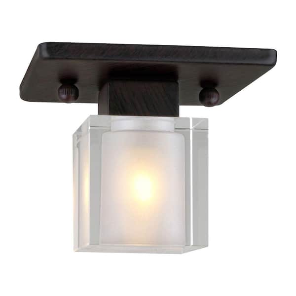 Eglo Tenno 1-Light Antique Brown Flush Mount