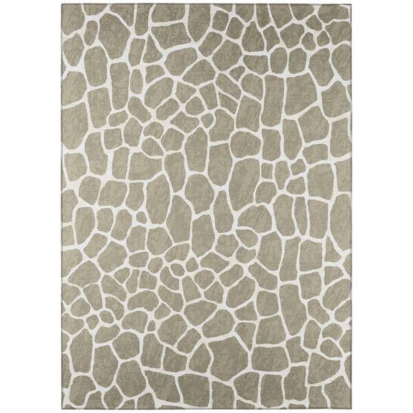 Addison Rugs Safari Beige 3 ft. x 5 ft. Indoor/Outdoor Washable Indoor