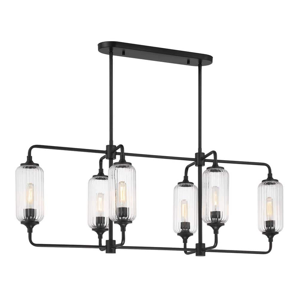 Savoy House Holton 6-Light Matte Black Industrial Contemporary Linear ...