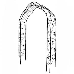 98.4 in. x 59 in. Iron Garden Arbor in Black