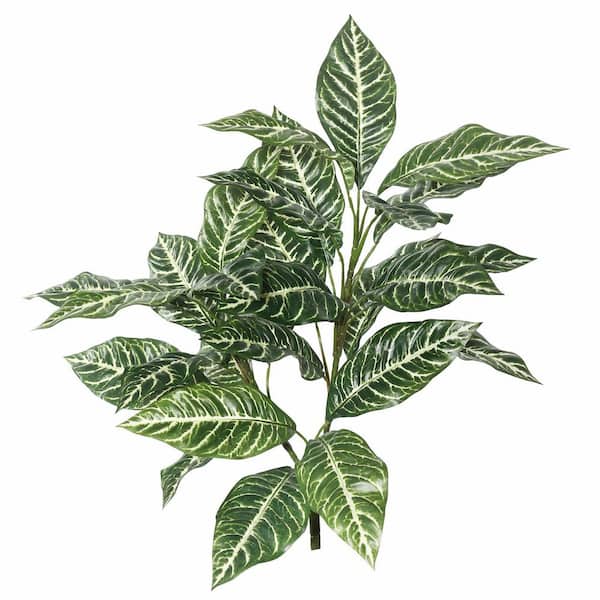Vickerman 27 in. Green and White Artificial Zebra Plant Centerpiece