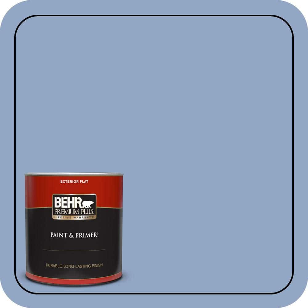 BEHR PREMIUM PLUS 1 qt. #PPU15-13 Blue Hydrangea Flat Exterior Paint