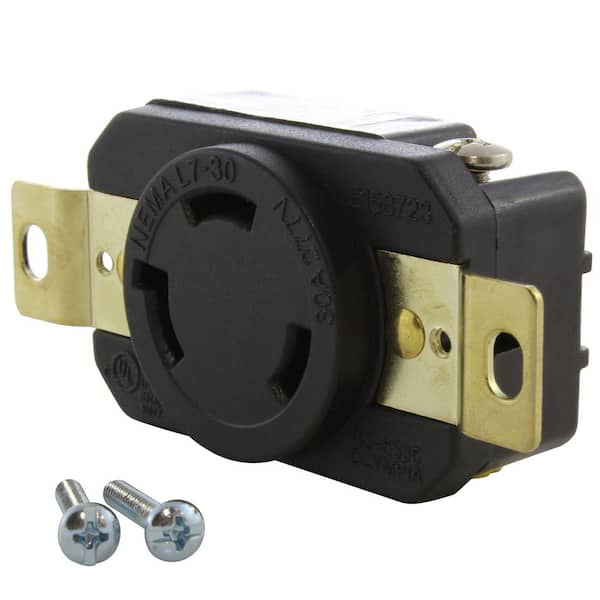 30A, 277V, NEMA L7-30R Flush Mounting Locking Industrial Grade Outlet