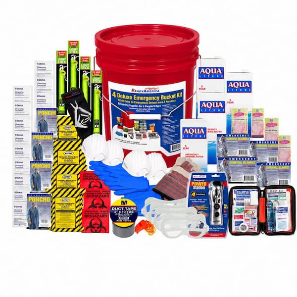 4-Person 3-Day Deluxe Emergency Kit in a Bucket