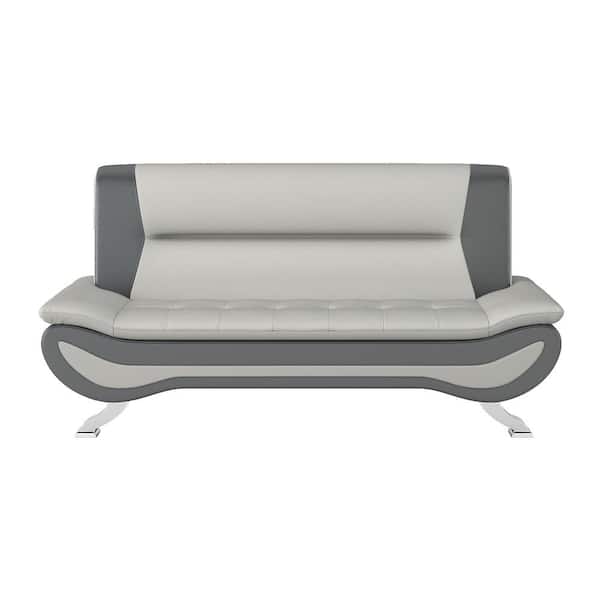 EVERGLADE HOME Emerson 77.5 in. Armless Faux Leather Straight in Multi-Colored