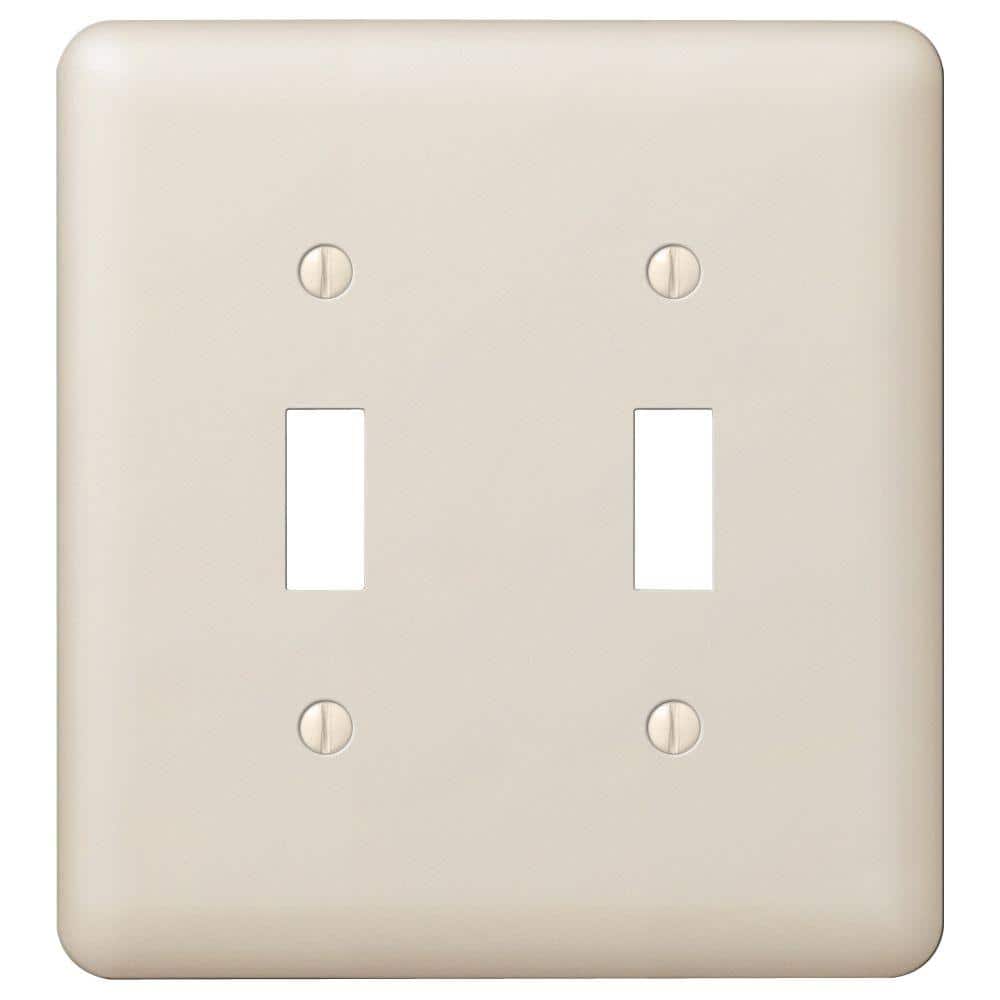 Hampton Bay Declan 2 Gang Toggle Steel Wall Plate Almond 935TTALHB