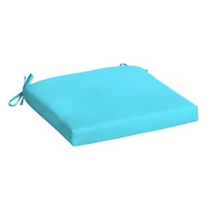 19 in x 18 in Pool Blue Leala Rectangle Outdoor Seat Pad