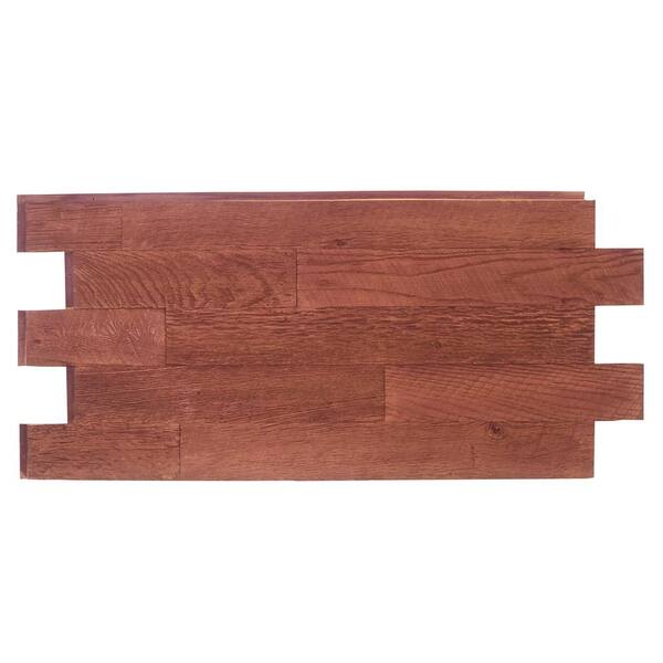 Superior Building Supplies Faux Barnwood Panel 1-1/4 in. x 52.25 in. x 23 in. Mahogany Polyurethane Interlocking Panel