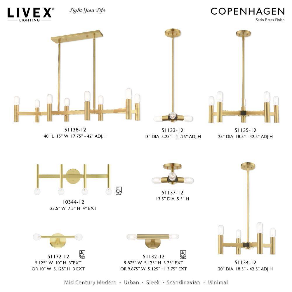 Copenhagen Mid-Century Modern Brass and Bronze 2-Light Wall Sconce