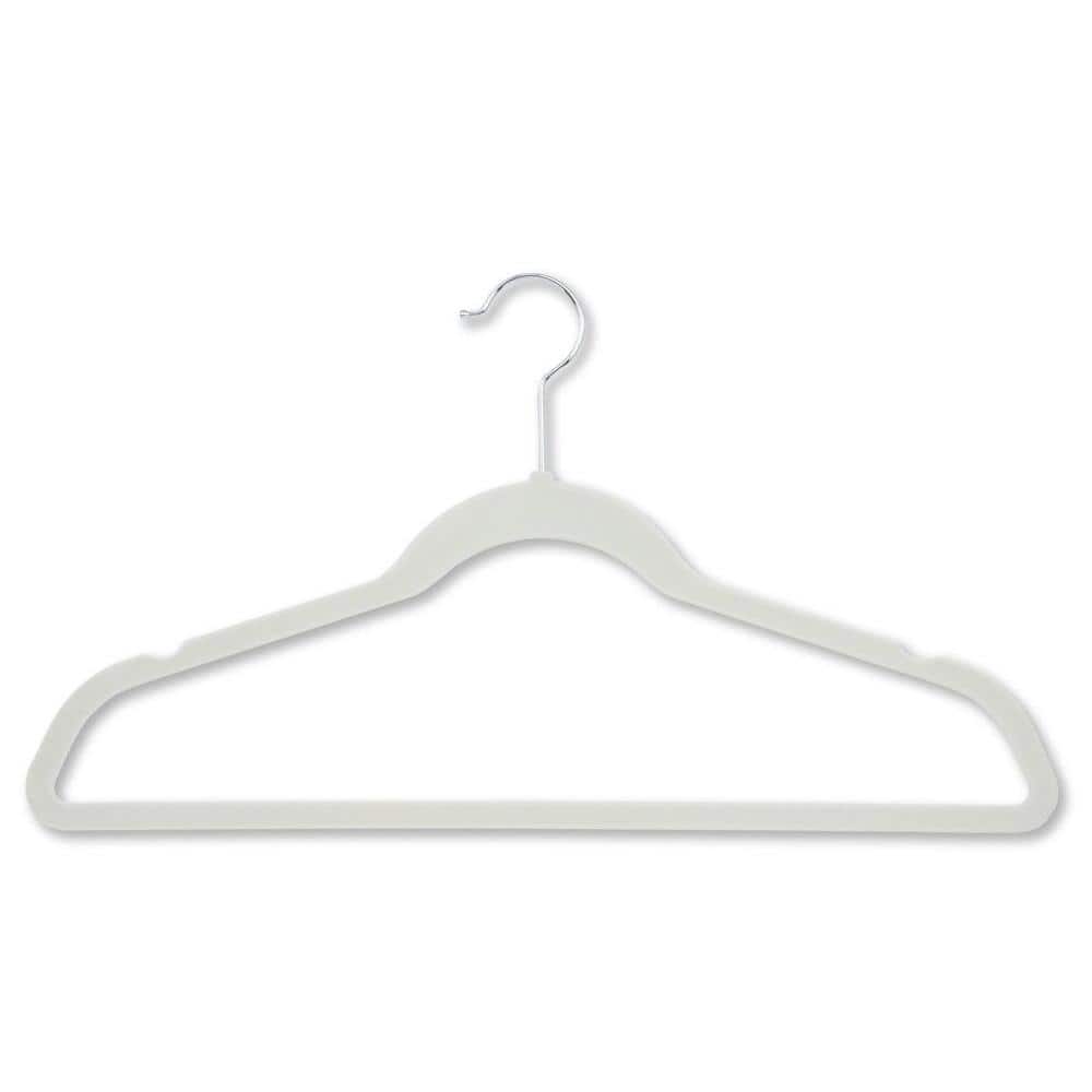 Elama Non Slip Hanger with U-slide in White and Black 50 Piece
