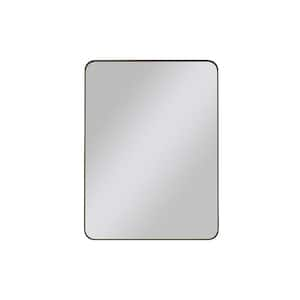 24 in. W x 36 in. H Rectangular Framed Wall Bathroom Vanity Mirror in Black