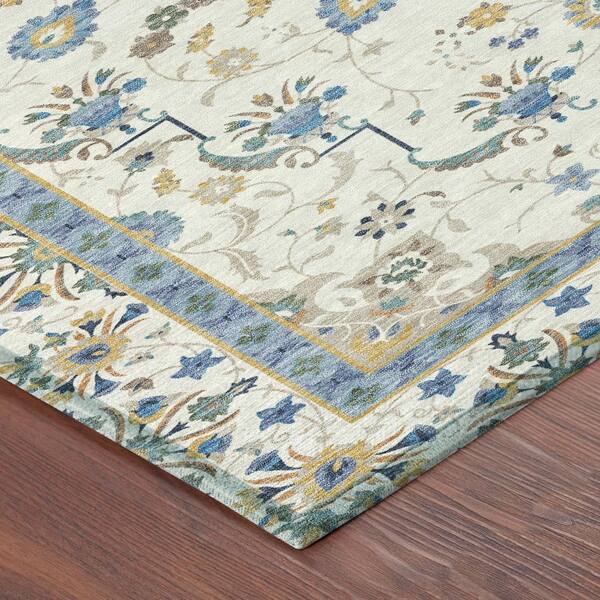 Chantille Machine Washable Indoor/Outdoor Abstract ACN2845 Ivory 9 ft. x 12 ft. Area Rug