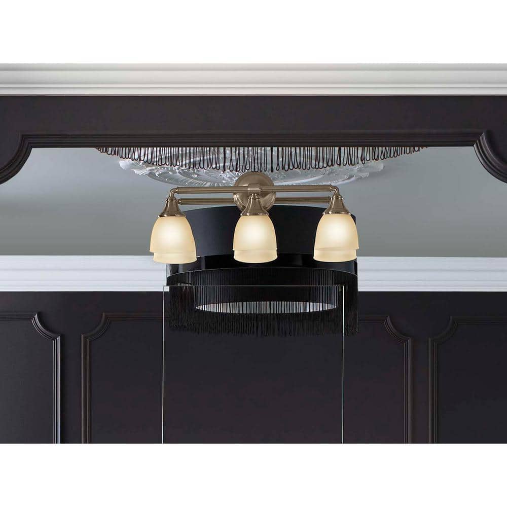 Devonshire Brushed Nickel 3-Light Bathroom Vanity Lantern