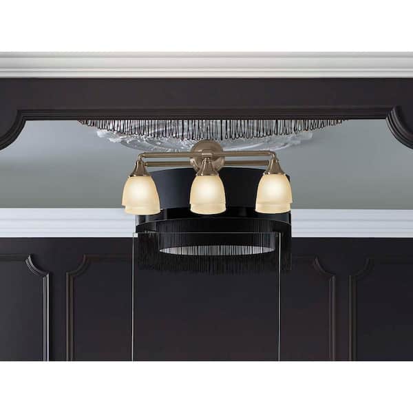Devonshire 3 Light Matte Black Indoor Bathroom Vanity Light Fixture, Position Facing Up or Down, UL Listed