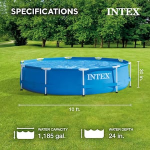 10 ft. x 2.5 ft. Round Metal Frame Backyard Above Ground Swimming Pool (Frame Only)