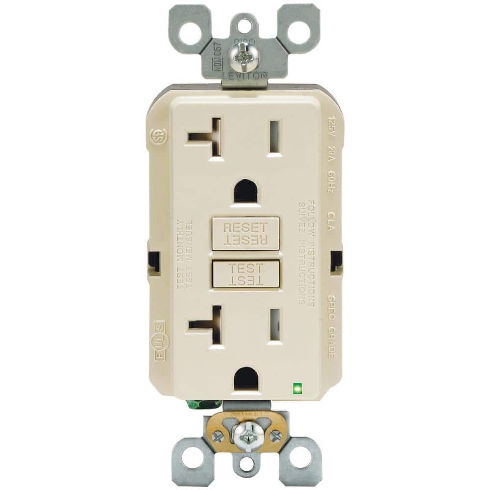 20 Amp 125-Volt Duplex SmarTest Self-Test SmartlockPro Tamper Resistant GFCI Outlet, Light Almond GFTR2-KT price history on PriceWatchPro
