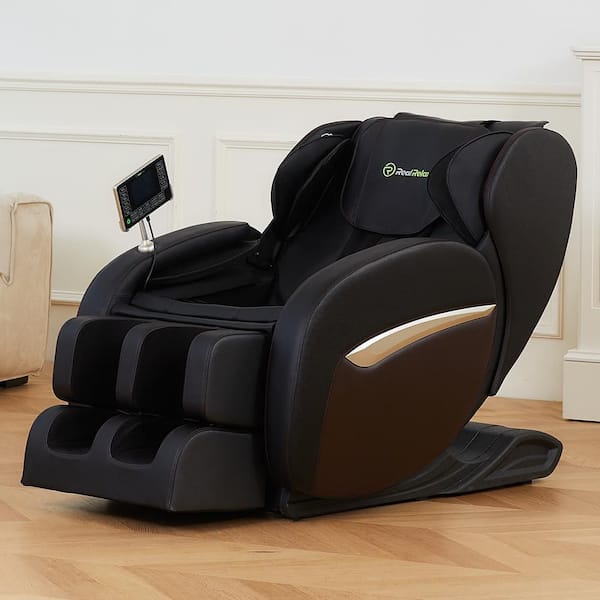 Favor-BS07 Brown color heated Full Body Massage Chair with faux leather zero gravity mode and Bluetooth music player