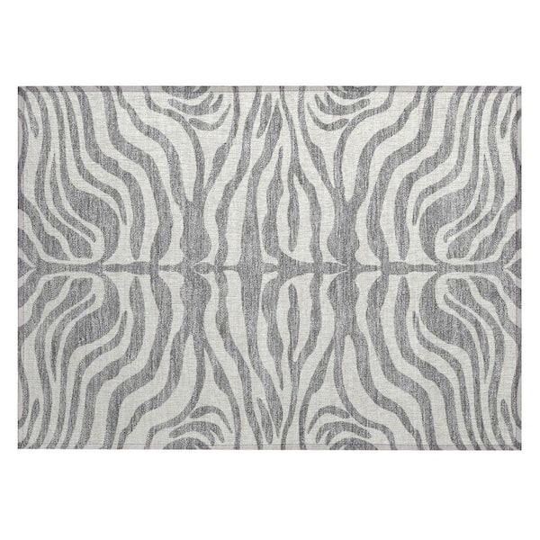 Addison Rugs Chantille Machine Washable Indoor/Outdoor Abstract ACN1042 Gray 1 ft. 8 in. x 2 ft. 6 in. Area Rug