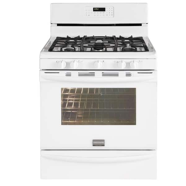 Frigidaire 30 in. 5.0 cu. ft. Gas Range with Self-Cleaning Convection Oven in White