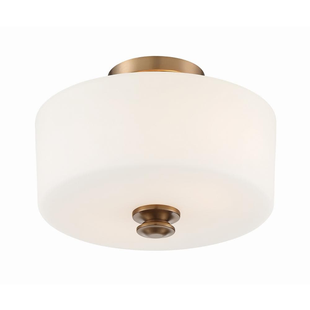 Vibrant Gold Glass Drum LED Indoor/Outdoor Ceiling Light