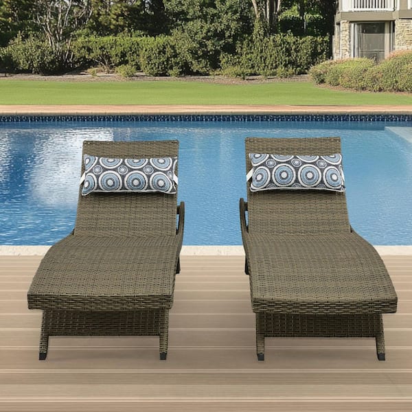 Nature All-Weather Adjustable Resin Outdoor Patio Chaise Lounger (Set of 2)