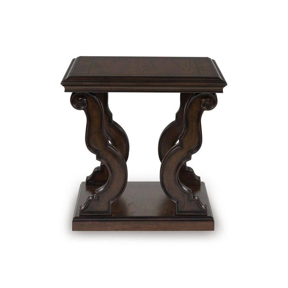 Maylee 26 in. Dark Brown Square MDF End Table - thumbnail 3