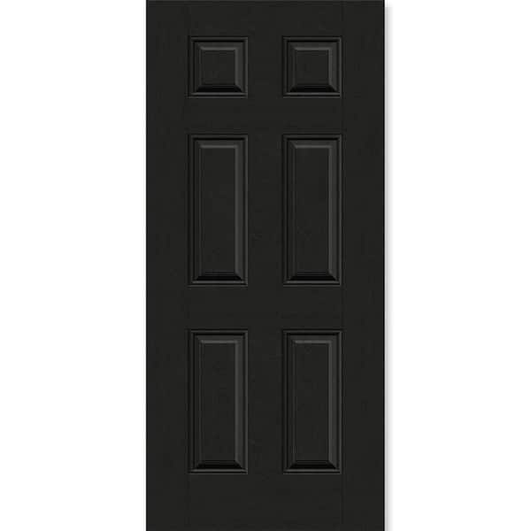 Regency 36 in. x 80 in. Universal Handing 6-Panel Onyx Stain Mahogany Fiberglass Front Door Slab