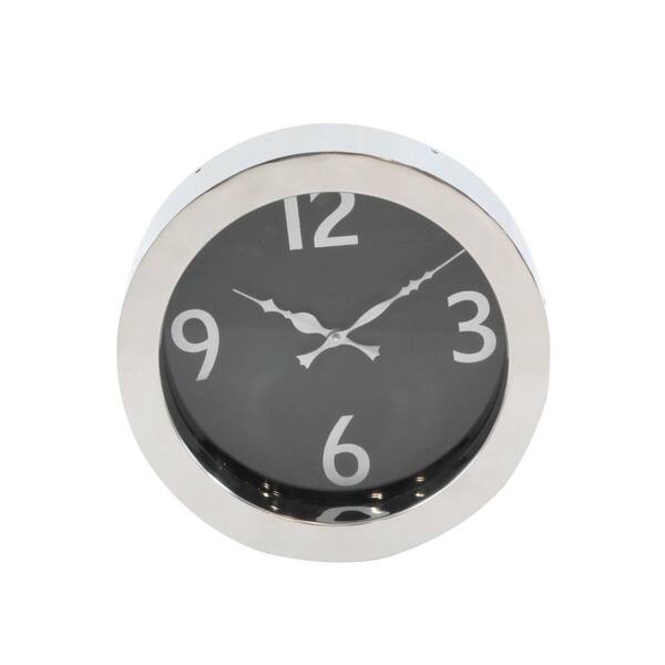 Litton Lane Black and Silver Modern Analog Wall Clock 43513 The Home