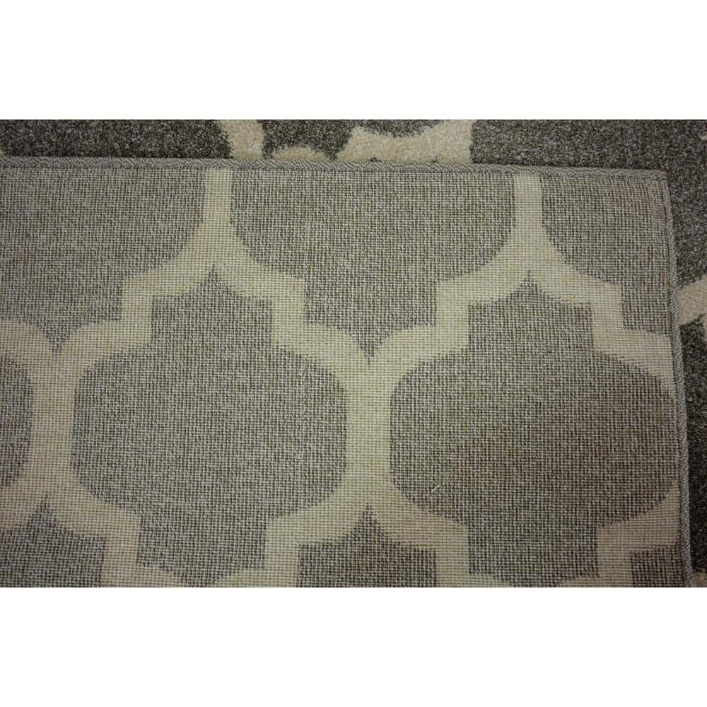Elegant Dark Grey Synthetic Trellis 5' x 8' Indoor Rug