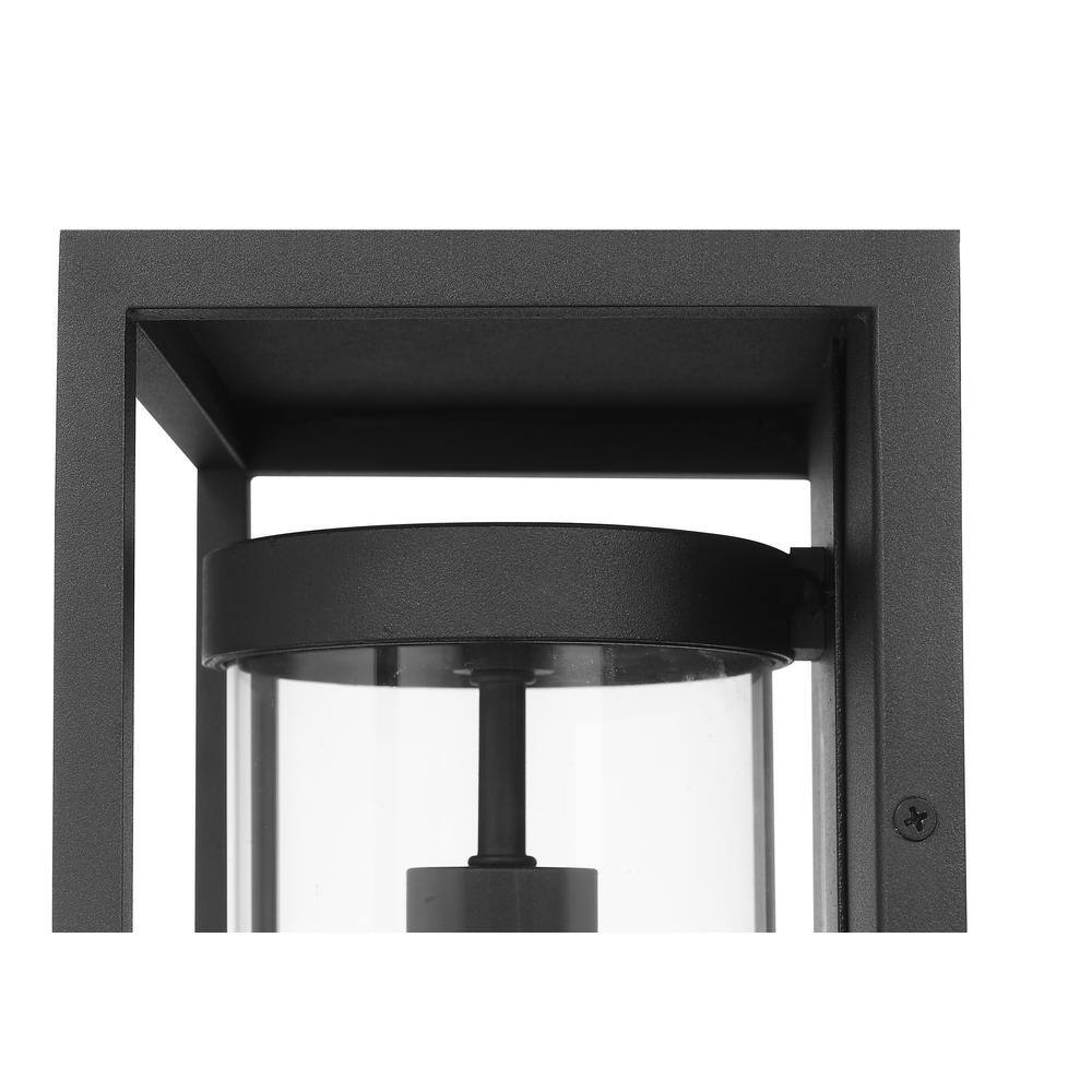 Black Aluminum Dimmable Outdoor Wall Sconce with Clear Glass Shade