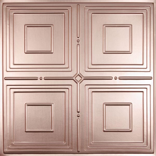 Ceilume Jackson Faux Copper 2 ft. x 2 ft. Lay-in or Glue-up Ceiling Panel (Case of 6)