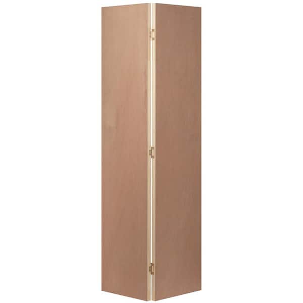 JELD-WEN 48 in. x 80 in. Unfinished Flush Hardwood Closet Bi-Fold Door