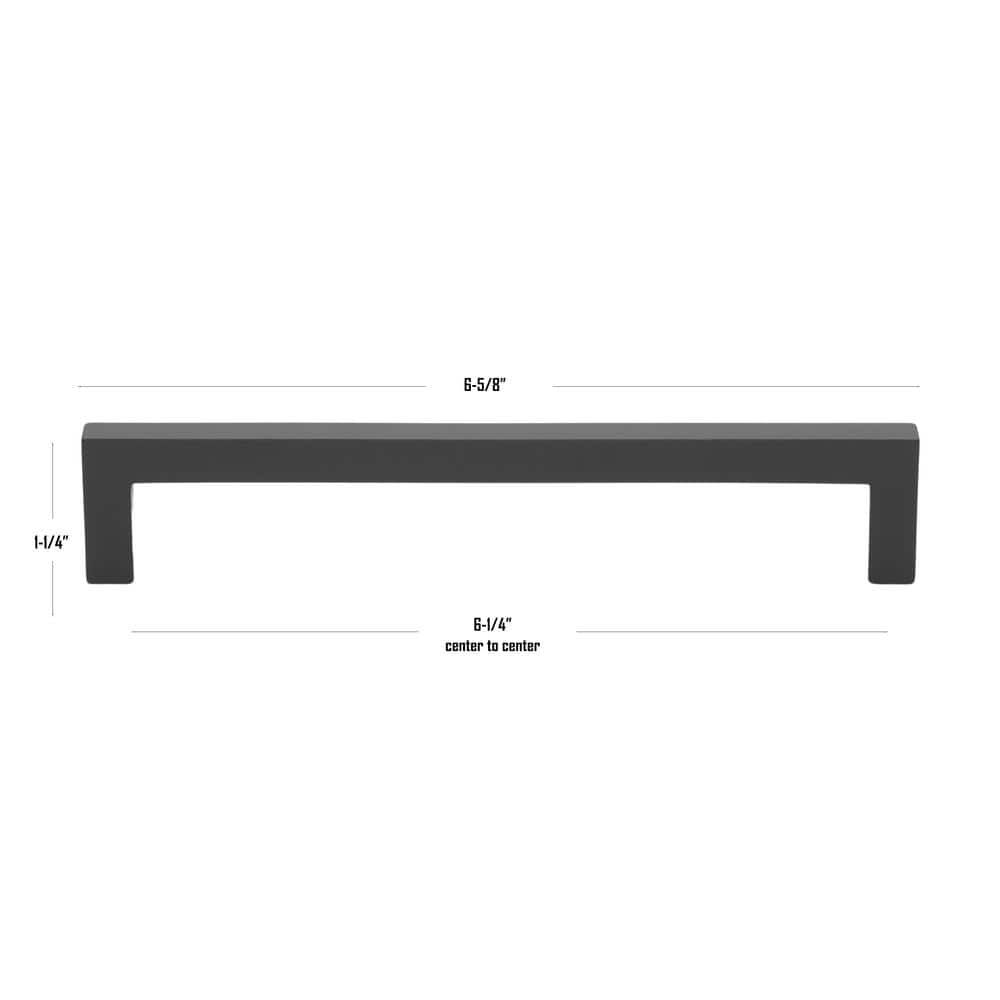 Matte Black Solid Zinc Alloy Bar Pull with Mounting Hardware