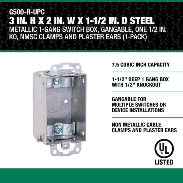 Southwire 3 in. H x 2 in. W x 1-1/2 in. D Steel Metallic 1